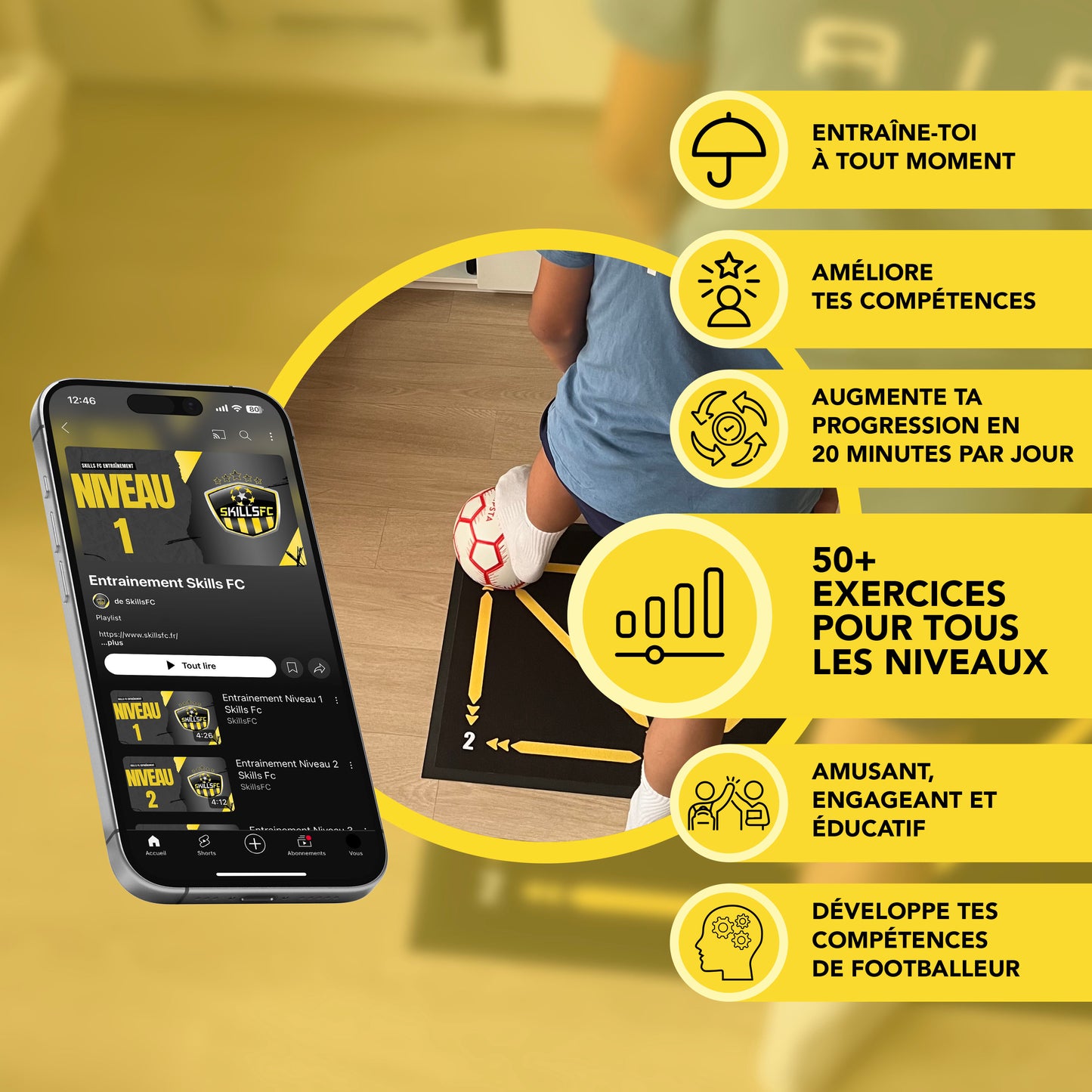 PACK TAPIS D'ENTRAINEMENT SKILLS FC